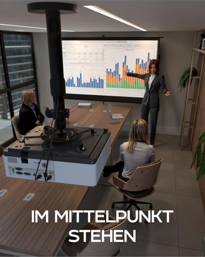 Universal-Projektorhalterung – verstellbare Decken- oder ausziehbare Wandhalterung für Mini-Projektoren für Büro und Zuhause – voll beweglich, einfache Installation, 360° schwenkbar, Länge 13,8“ - 21“