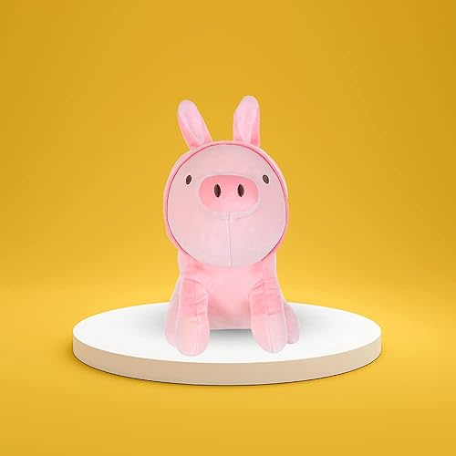 Miniatura 2 de MINISO Peluche de cerdo sentado de 12.5 pulgadas, almohada de cuerpo de cerdo kawaii linda almohada de peluche suave, regalo de peluche para niños,