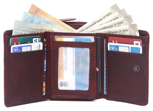 Image of WildHorn customised Gifts for Men | Personalized Leather Wallet for Mens -Name /Logo Printed on Wallet I Customised Ideas for Men Boy Love Husband Employees Clients (GWLW 2052 Maroon)