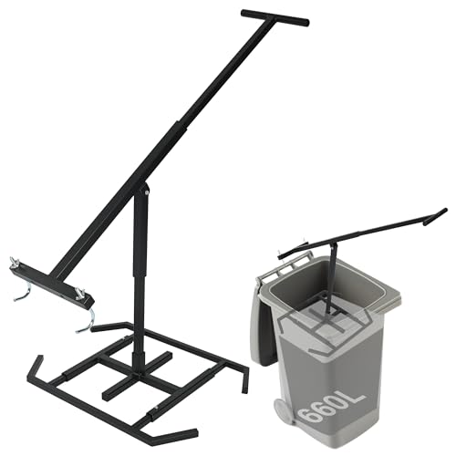 uyoyous Müllpresse für Zuhause für 660L-120L Einstellbar Mülltonnen Presse Müllverdichter für Hausmüll Restmüll Manuelle Hausmüllpresse Plastik Papier Restmüll Abfallverdichter für 240L-360L (Schwarz)