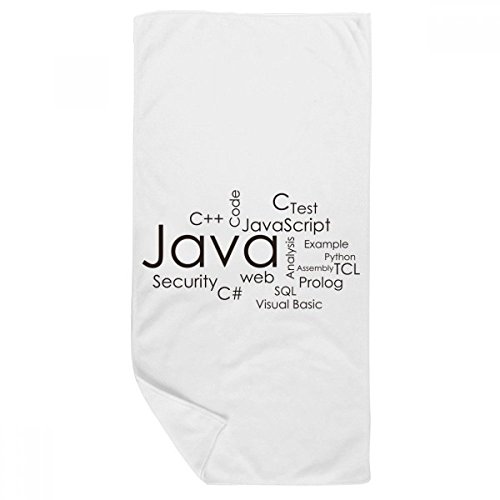 Serviette de bain Java pour programmeur en coton doux 35x70cm multicouleur
