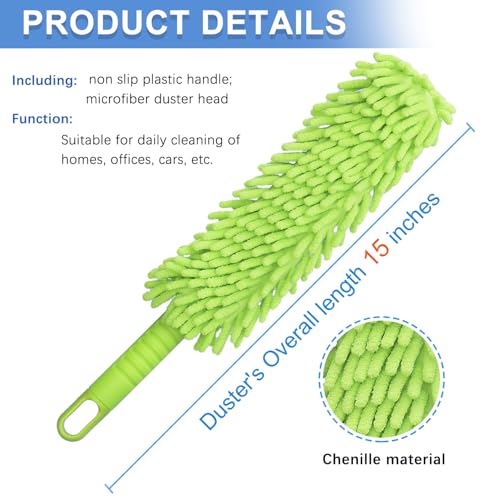 Image of 1 Pack Microfiber Feather Duster, Car Duster for Interior, Washable and Reusable, Cleaning Tool for Car, Home, Office