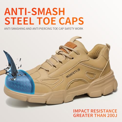 Image of Steel Toe Shoes for Men Puncture Proof Indestructible Industry Construction Work Shoes Lightweight Comfortable Breathable Steel Toe Safety Sneakers