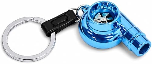 Keyring with Whistle Turbocharger Design (Blue)