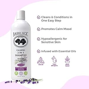 Plant Based 2 in 1 Dog Shampoo and Conditioner, Lavender, 16 fl oz – Grooming Essentials for A Quality Coat – No Parabens, No Phthalates, No Sulfates, No DEA & PEG, Safe & Vegan