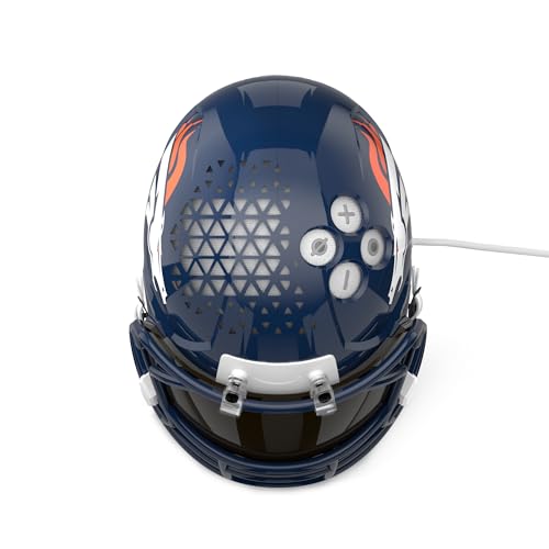 Image of NFL Echo Dot Bundle: Includes Echo Dot | Glacier White and Limited-Edition NFL Helmet Stand | Denver Broncos