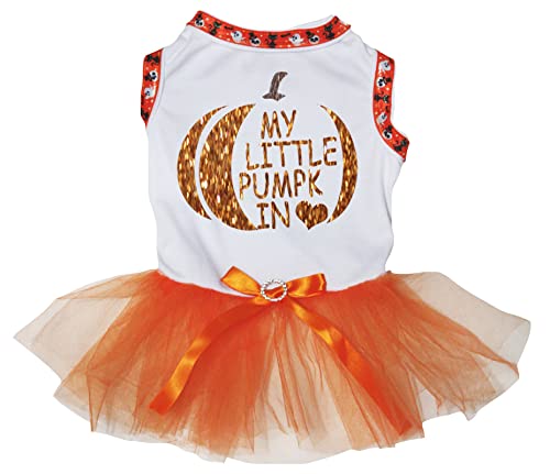 Robe pour chiot Blanc orange My Little Pumpkin M