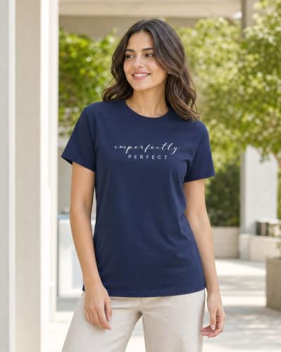 Image of Nobero Women's Graphic Printed T-Shirt | Regular Fit 180 GSM Cotton Tee for Women | Comfortable Round Neck Casual Wear