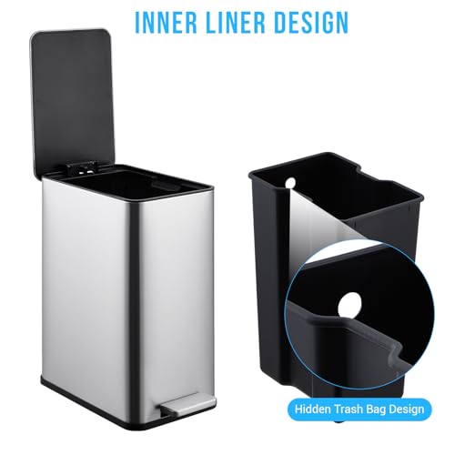 Caneca de basura de acero inoxidable 10L PrecisionAuto miniatura 4