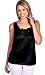 Womens Patricia Lingerie Plus Size Luminesse V-Neck Lace Detail Camisole Black 1X