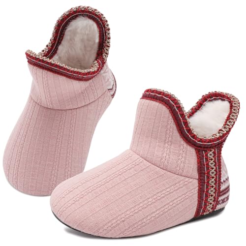 LeIsfIt Toddler Slippers Girls Boys Cozy Warm House Shoes Kids Non-slip Winter Slipper Booties Slip...