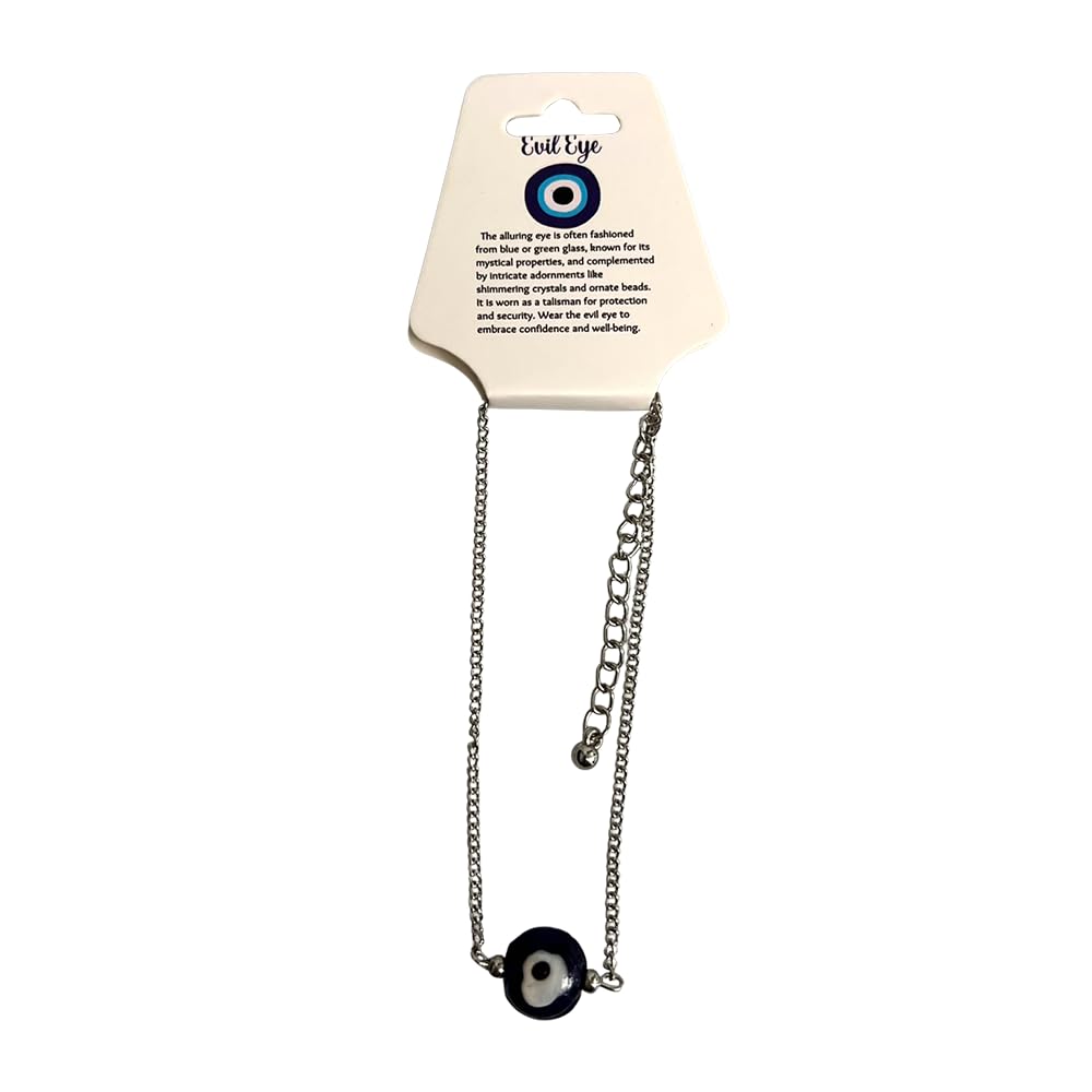 VIE Evil Eye Anklet, Small Round Bead (JIT)