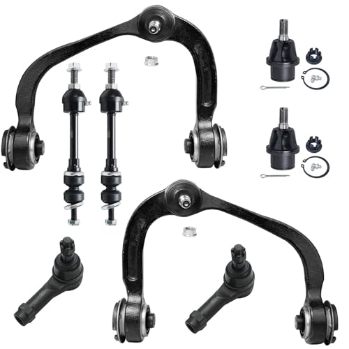 Image of Detroit Axle - 4WD Front 8pc Suspension Kit for 05-08 Ford F-150 Lincoln Mark LT 2005 2006 2007 2008, 2 Upper Control Arms 2 Lower Ball Joints 2 Outer Tie Rods 2 Sway Bars Replacement