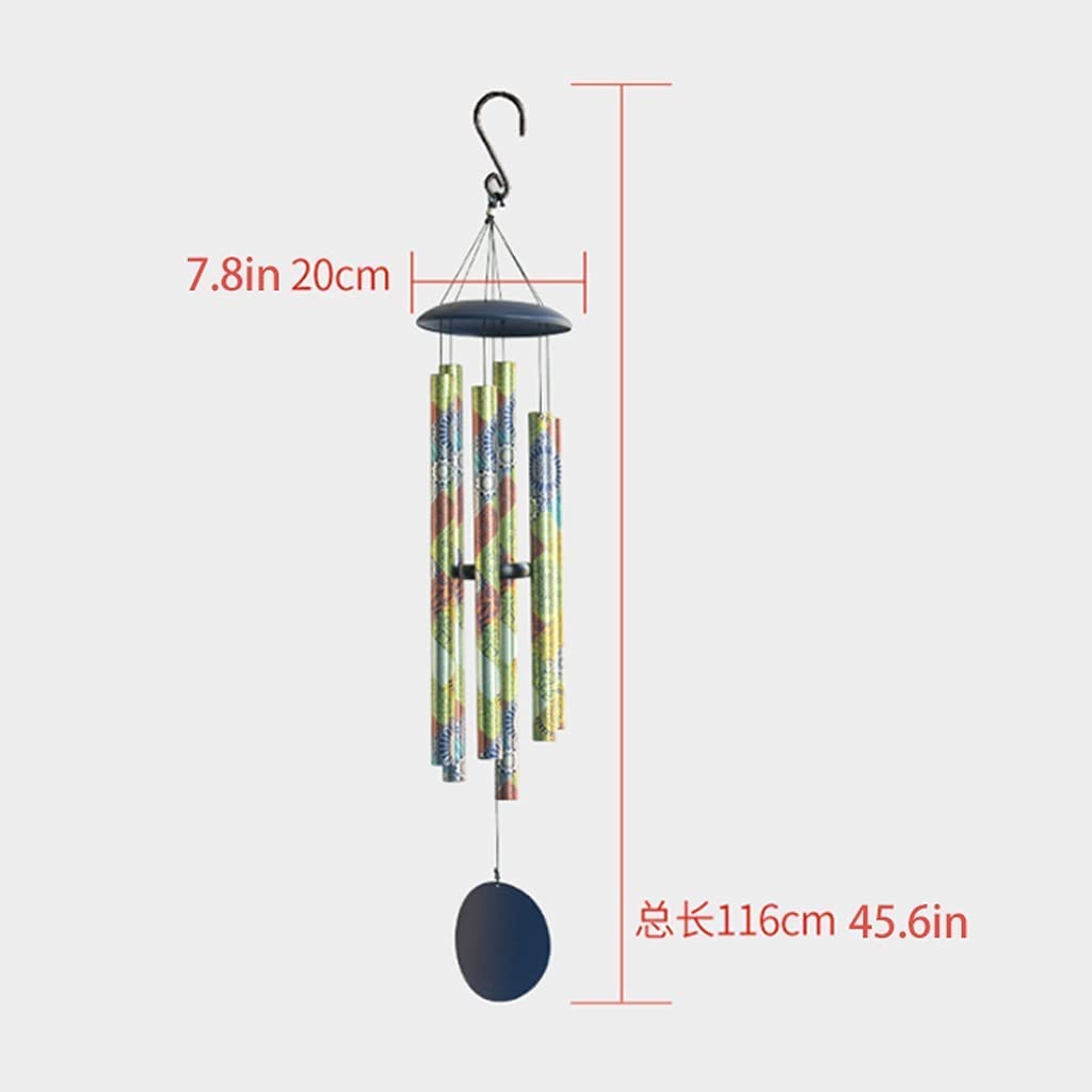 Windspiel Garten Windspiele für Draußen Outdoor Deep Tone, 45-Zoll-Memorial-Windspiele Groß Mit 6 Schweren Röhren Im Freien Für Hängende Dekoration Im Garten Klangspiel (Color : A)