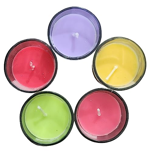 Image of Glass Votive Paraffin Wax Candles Perfect for Decoration of Dinner, Wedding Parties, Church, Spa, Restaurant, Smokeless Dripless Long Lasting(Rose, Set of 1 - Burn Time: 10 Hr)
