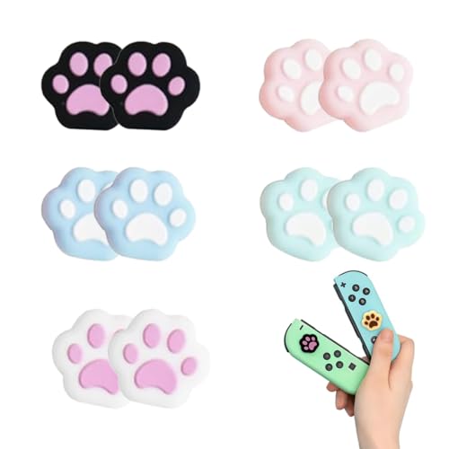 SGERUFZ Lot de 10 Capuchons en Silicone Souple en Forme de Patte de Chat compatibles avec Nintendo Switch/OLED/Switch Lite