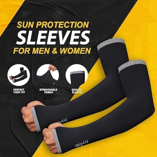 Image of Richmen Sun Protection Arm Sleeves for Men & Women UV Tan Protection Hand Gloves for Bike Cricket, Cycling, Running Golf, Outdoor Sports Arm Cover for Unisex Kids