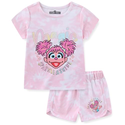 Sesame Street Abby Cadabby Girls Short Sleeve T-Shirt and Shorts Set for Toddler