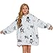 Produktbild THREE POODLE Decken Hoodie, Oversize Hoodie Decken Pullover Kuschelpullover für Kinder, Warm und Weiches Futter, Übergroßer Hoodie Sherpa-Decke, Verschiedene Muster Verfügbar