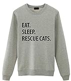 Photo Gallery fellow friends - cat rescue sweater, eat sleep rescue cats sweatshirt mens womens gift small grey Photo Gallery fellow friends - cat rescue sweater, eat sleep rescue cats sweatshirt mens womens gift small grey