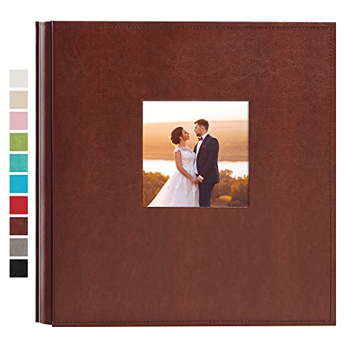 potricher Photo Album 4x6 1000 Photos Leather Cover Large Capacity Picture Albums with 1000 Horizontal and Vertical Pockets for Family Wedding Anniversary and Baby (Brown)