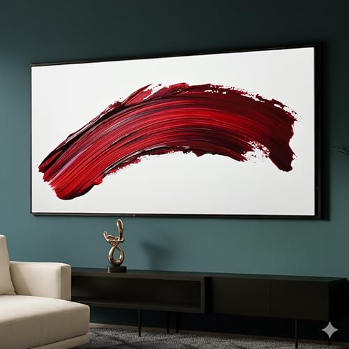 Peinture abstraite moderne rouge pour décoration intérieure de salon