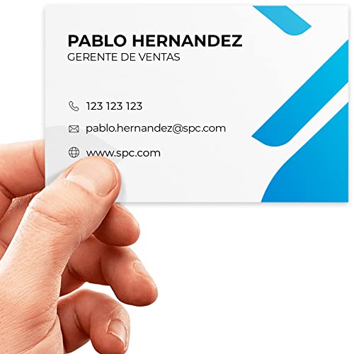 Tarjetas de Visita Personalizadas | Tamaño: 85 x 55 mm - Rectangular: Formato Europeo | Tarjetas de Presentación de Negocio o Personal | Escoger un Diseño