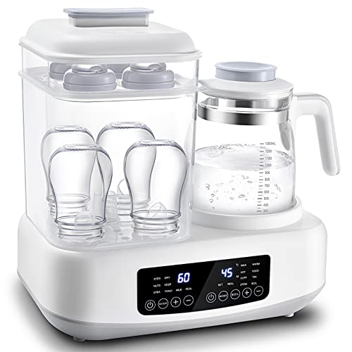 Image of Baby Bottle Warmer, 8-in-1 Multifunction with Electric steam Cleaning and Drying for Quick Heating of Breast Milk/Formula/Baby Food and Smart 72-Hour Thermostat
