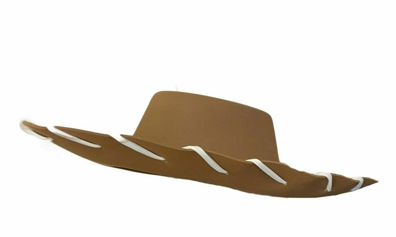 GETINSTYLE SHOP Cowboy Hat Wild West with Wide Brim and White Stitches for Men and Women Adult, One Size (Brown) - Image 3