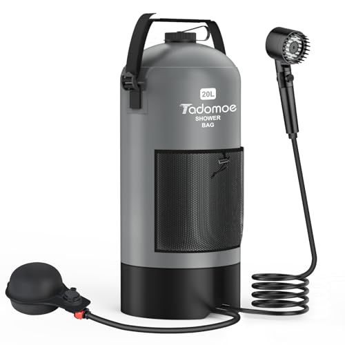 Image of Portable Shower for Camping, 5 Gal /20 L Solar Heating Camping Shower Bag with Shower Pump, Portable Shower Head, Essential for Camping,Festivals, Overlanding, Beach Trips