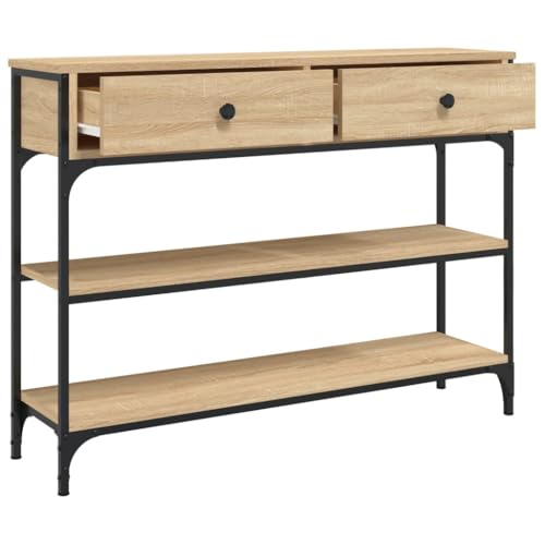 Vidaxl Tavolo Consolle Rovere Sonoma 100X25X75 Cm In Legno Multistrato, Tavolino Da Divano, Tavolino Da Corridoio, Tavolino Consolle Da Soggiorno - 5