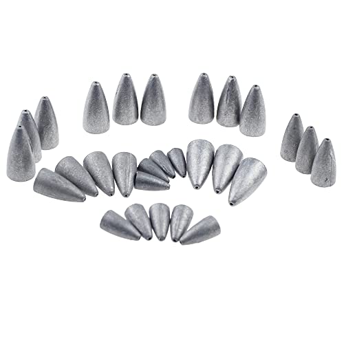 Fishing Bullet Sinker Weight Worm Sinker Fishing Weight,0.07oz/0.125oz/0.178oz/0.25oz/0.357oz/0.5oz,Lead Weight for Bass Fishing Gear Accessories Saltwater