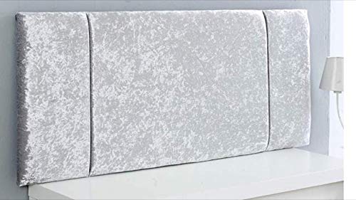 Spring Well Quality Crushed Velvet Portobello Bed Headboard choice of 20",26" & 30" Height (5ft 30" Height, Black)