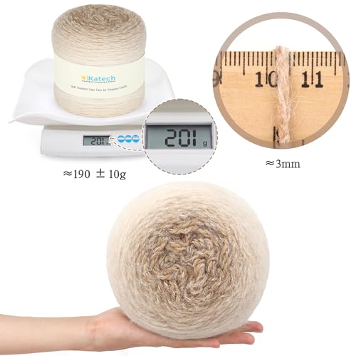 Image of Katech Ombre Yarn for Crocheting-Large Skein of Gradient Yarn Cake-2 Pack of 200g /7.05 oz-80% Acrylic,20% Nylon- #4 Medium-Perfect for Star Blankets, Scarves, Shawls and Garments (D)
