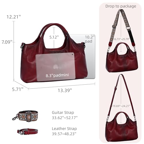 Image of Iswee Soft Leather Purse for Women Satchel Handbags Crossbody Shoulder Bag | Genuine Leather Top Handle Bag Designer Hobo Medium Size Pocketbooks Luxury Classy Bag