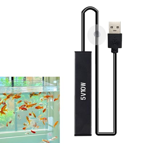 水槽用ヒーター 小型水槽ヒーター 5V低電圧 USB自動恒温 26℃ ±1.5℃ 小型水槽用 5W/10W ミニ加熱器 金魚・熱帯魚・ウミガメ・水草対応 デスクトップ水槽最適 (5V5W)