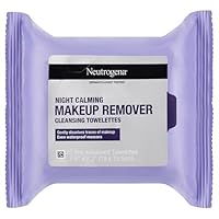 Neutrogena Night Calming Makeup Remover Wipes 25 Pack|Cleansing Wipes dissolve traces of dirt, oil & make-up|With no heavy residue|No need to rinse|Gentle for sensitive eye area,contact lens wearers