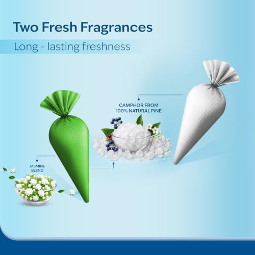 Image of CamPure Camphor Cone (1 Jasmine + 1 Bhimseni) Pack Of 2-100% Organic | Air Freshener For Car, Wardrobe, Office Cabin's, Drawers, Travel Bag & Bathroom