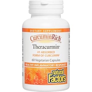 Natural Factors – CurcuminRich Theracurmin 30mg, Inflammation Support for Joints, Heart, and Circulation, 60 Vegetarian Capsules