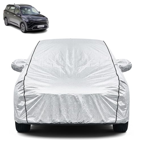 Image of Waterproof Car Cover for Kia Carens | Dustproof, UV Resistant & Scratch Protection | Soft Cotton Lining | Triple Stitched | Mirror Pockets & Elastic Fit | Silver