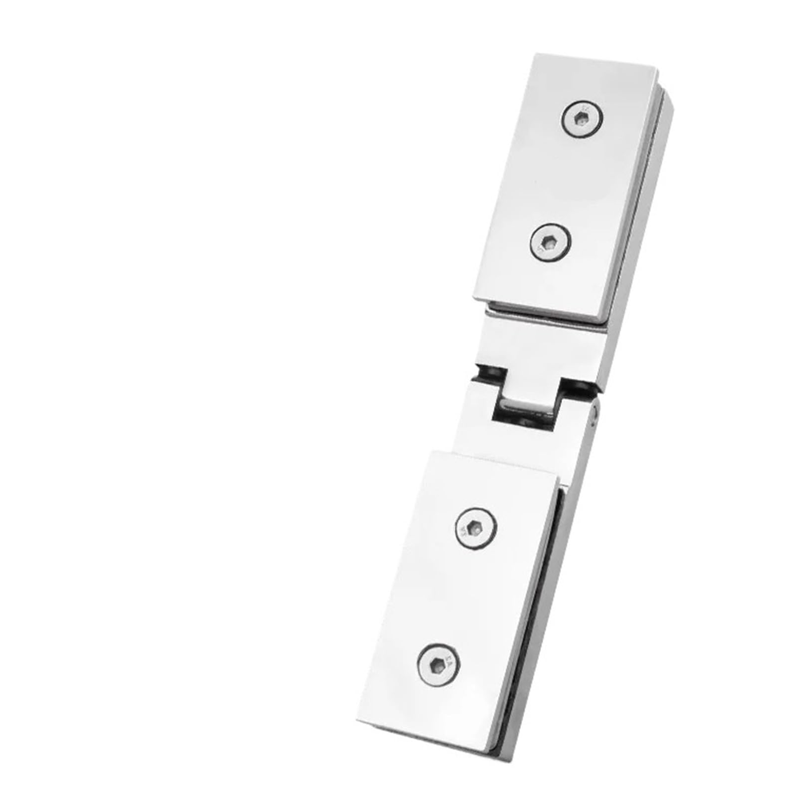 Padgcnor Silver - 180 Degree Bathroom Glass Door Hinges Stainless Steel Glass Door Hinge 90/180 Degree Bathroom Clip Shower Room Frameless Furniture Hardware(Silver-180 Degree)