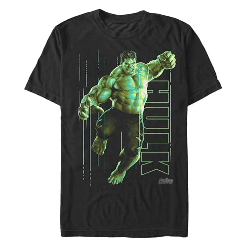Marvel Big & Tall Hulk Glow Men's Tops Short Sleeve Tee Shirt, Black, 3X-Large