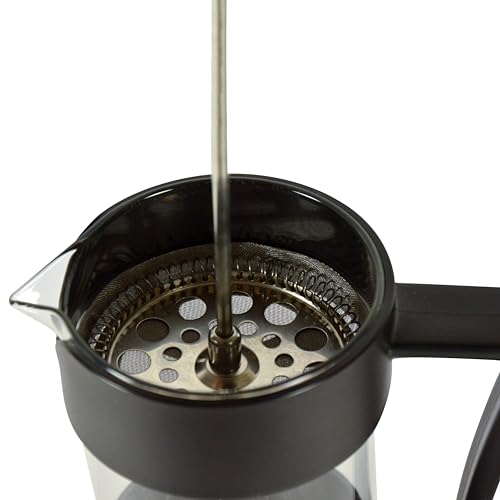 Image of THE BEAN CO French Press Coffee Maker 600 ml | Heat Resistant Borosilicate Glass | 4 Level Filteration (Black)
