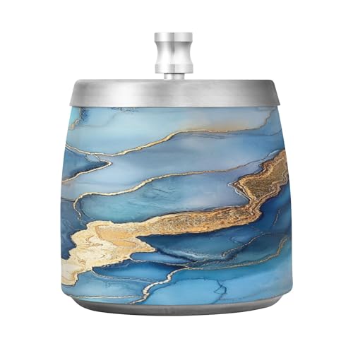 Posacenere per sigari in acciaio inox con coperchio, per interni ed esterni, senza fumo, antivento, per amanti dei sigari e fumatori