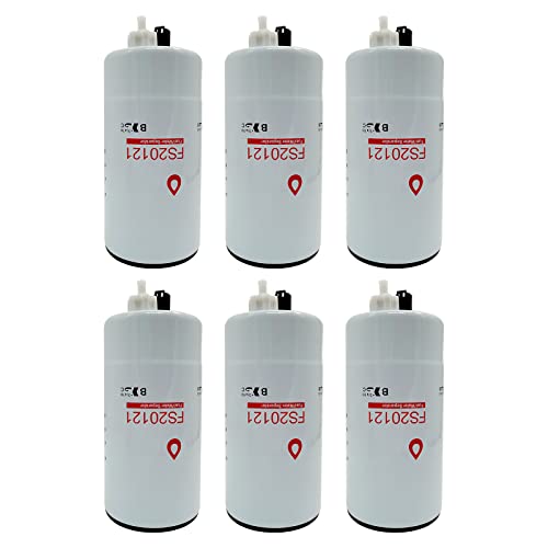 6PCS FS20121 Fuel Filter Water Separator Cartridge Filter Compatible with Cummins L9, B6.7, Stage V QSB/QSL Replaces# 5444245, 5528103