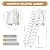 12-Step Wall-Mounted Attic Ladder, Al-Mg Alloy Collapsible Attic Ladder Pull Down System 880LBS Capacity Loft Stairs with Armrests (White)