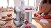 Bosch Küchenmaschine Serie 4, Schüssel 3,9 L spülmaschinenfest, Mixer 1,25 L, Fleischwolf, Zitruspresse, Knethaken, Rührbesen, Durchlaufschnitzler, 3 Scheiben, 900 W, Anthrazit/Silber, MUM56340