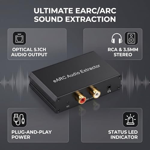 Solución audio TV sin salida jack con extractor HDMI eARC ARC a óptico 2