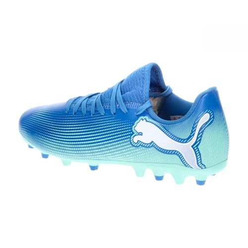 PUMA Mixte Enfant Future 7 Play MG Jr, Hyperlink Blue Mint Puma White, 38.5 EU