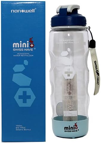 nanowell® - SwissWave® Portable Mini Hexagonal Water Maker | 700ml BPA & BIS Free Sports Bottle with Mineral Cube